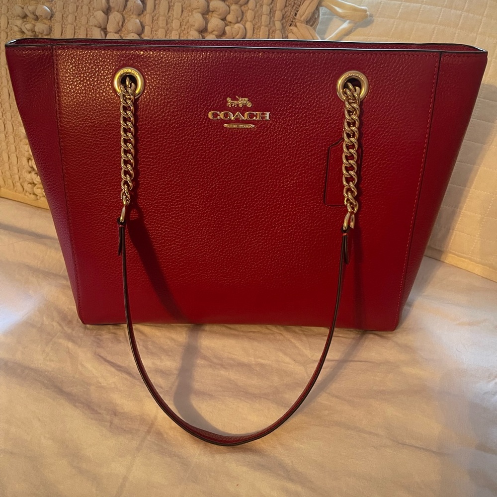 Red/maroon coach purse